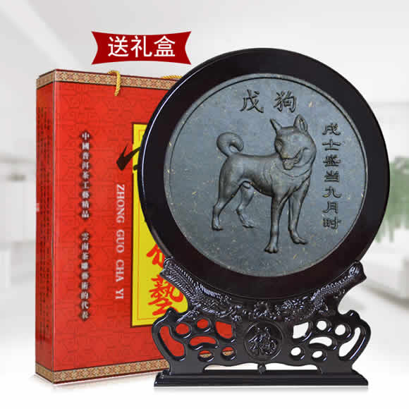 云南普洱生茶工艺品 12生肖茶雕摆件 3kg礼盒装茶礼